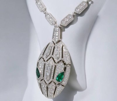 Bvlgari Serpenti 15.25ctw Diamond & 18K Necklace