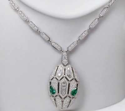 Bvlgari Serpenti 15.25ctw Diamond & 18K Necklace
