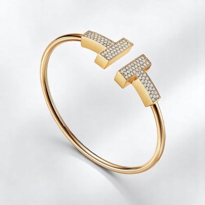 Wide Diamond Wire Bracelet
