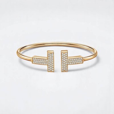 Wide Diamond Wire Bracelet