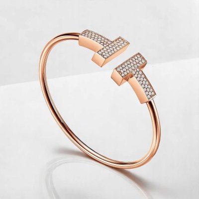 Wide Diamond Wire Bracelet