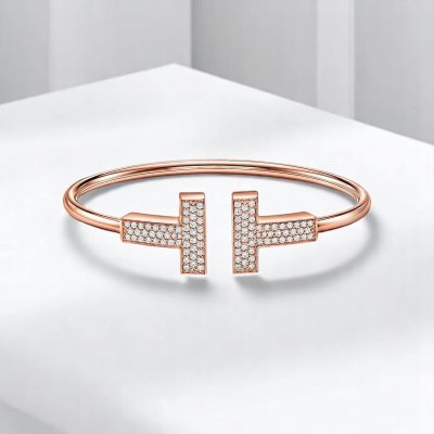Wide Diamond Wire Bracelet