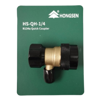 ชุดหัวคอปเปอร์เติมน้ำยาแอร์รถยนต์ R134a QUICK  COUPLER  ยี่ห้อ HONGSEN  รุ่น HS-QH-1/4