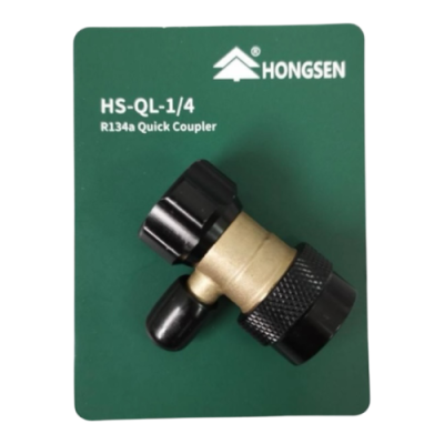 ชุดหัวคอปเปอร์เติมน้ำยาแอร์รถยนต์ R134a QUICK  COUPLER  ยี่ห้อ HONGSEN  รุ่น HS-QL-1/4