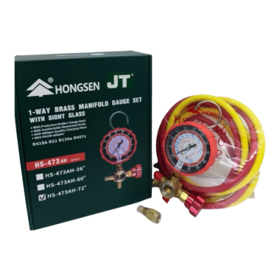 ชุดเกจวัดน้ำยาแอร์เดี่ยว ยี่ห้อ HONGSEN รุ่น HS-473AH-72"