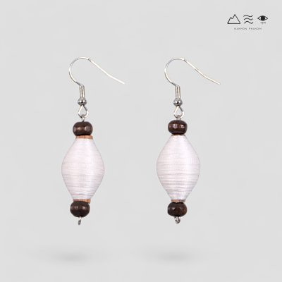 ต่างหู กระสวยฝ้าย ย้อมสีธรรมชาติ