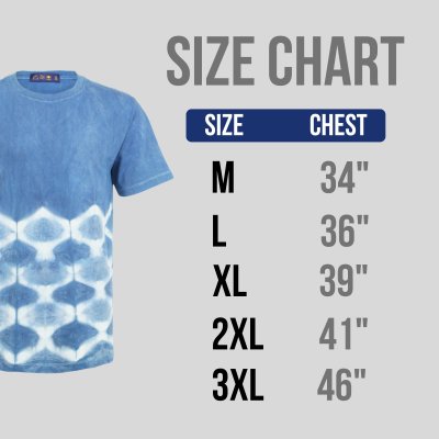 เสื้อยืดมัดย้อมสีธรรมชาติ ลายเกล็ดปลา คราม