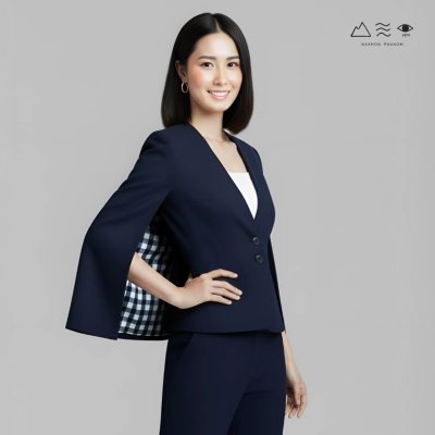 EPO เสื้อเบลเซอร์เคป ญ ครามเข้ม