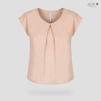 เสื้อคอจีบผ้าฝ้ายทอมือ เปลือกไม้