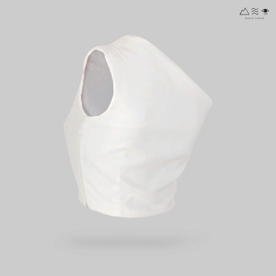 เสื้อครอปไหล่เดี่ยวผ้าทอมือ สีขาวธรรมชาติ