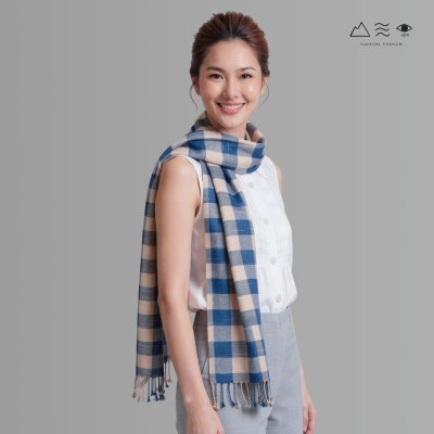 ผ้าพันคอฝ้ายทอมือย้อมสีธรรมชาติ 015 ลายตาราง-06