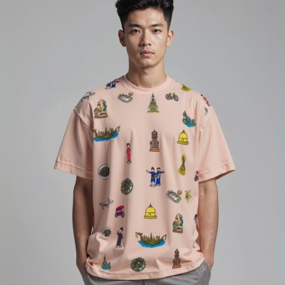 เสื้อยืด Oversized นครพนม Soft Power - ช สีพีช
