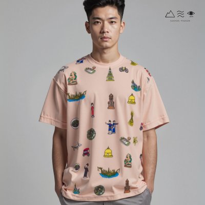 เสื้อยืด Oversized นครพนม Soft Power - ช สีพีช
