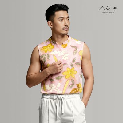 ECO เสื้อแขนกุด ช สีรังครั่ง