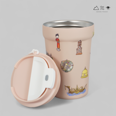 แก้วเก็บอุณหภูมิ นครพนม Soft Power 12 Oz สีพีช