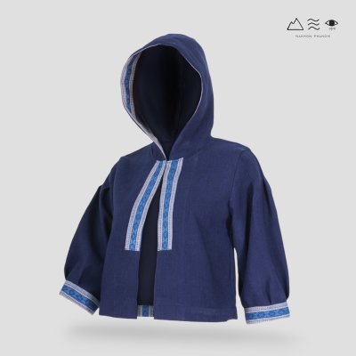 เสื้อฮู้ดผ้าฝ้ายทอมือ ญ คราม