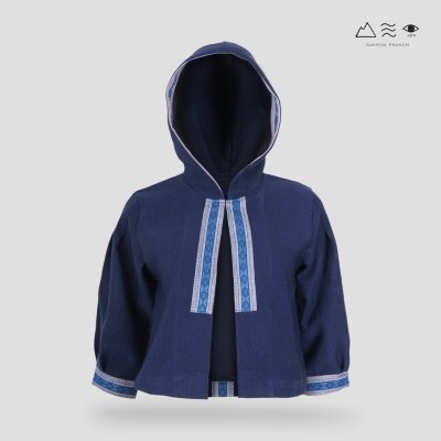 เสื้อฮู้ดผ้าฝ้ายทอมือ ญ คราม