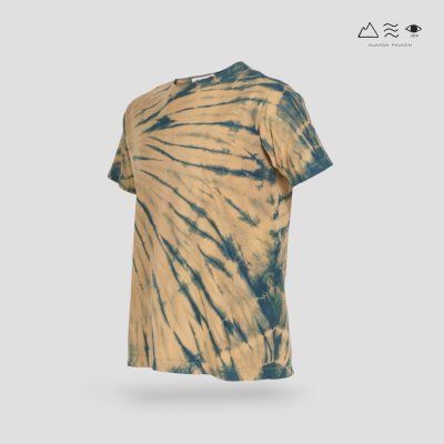 เสื้อยืดมัดย้อมสีธรรมชาติ ครามลายเสือ