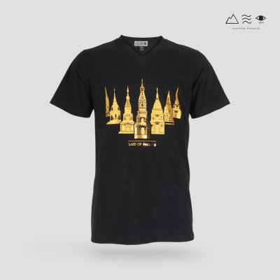 เสื้อยืดพระธาตุฟอยล์ ดำ