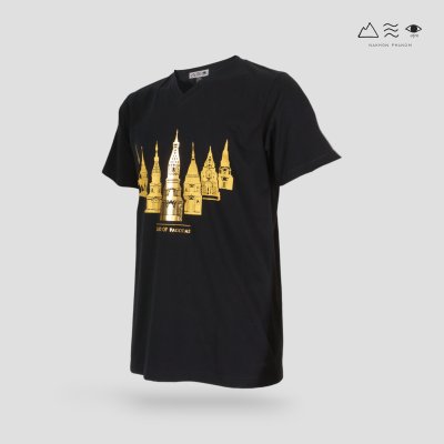 เสื้อยืดพระธาตุฟอยล์ ดำ