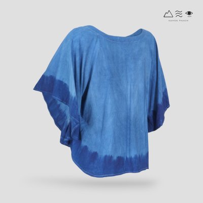 เสื้อผ้าฝ้ายมัดย้อมทรงปีกค้างคาว คราม