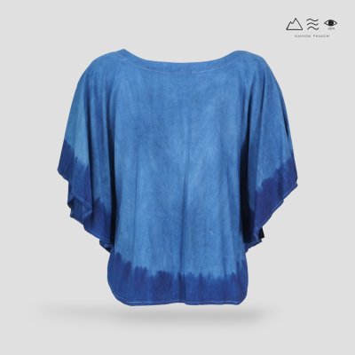 เสื้อผ้าฝ้ายมัดย้อมทรงปีกค้างคาว คราม