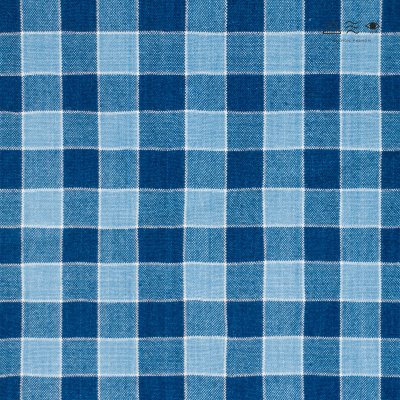 ผ้าพันคอฝ้ายทอมือ 2 ตะกอ คราม 002 ตาราง-02