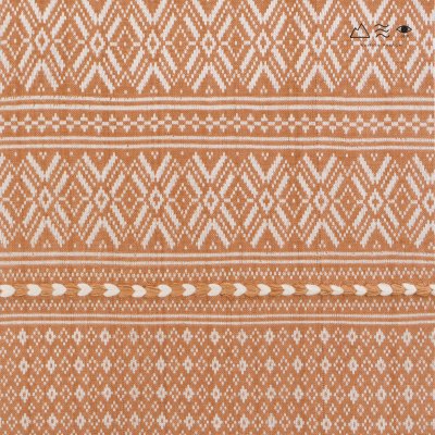 ผ้าพันคอขิดไทกะเลิง ลายดอกลั่นทม - เปลือกไม้