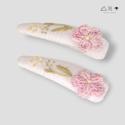 กิ๊บติดผม ผ้าฝ้ายทอ ปักลาย