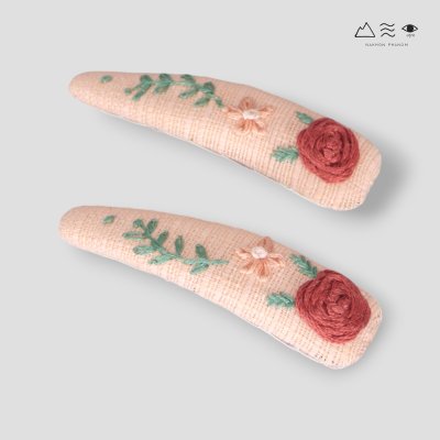 กิ๊บติดผม ผ้าฝ้ายทอ ปักลาย