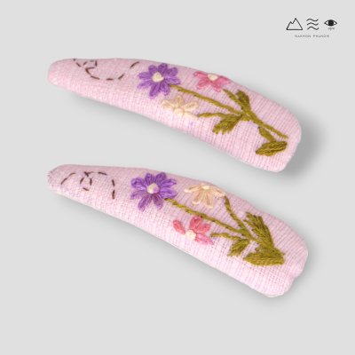 กิ๊บติดผม ผ้าฝ้ายทอ ปักลาย