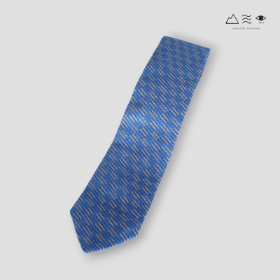 เนกไทผ้าทอมือลายราชวัตร 001 - คราม