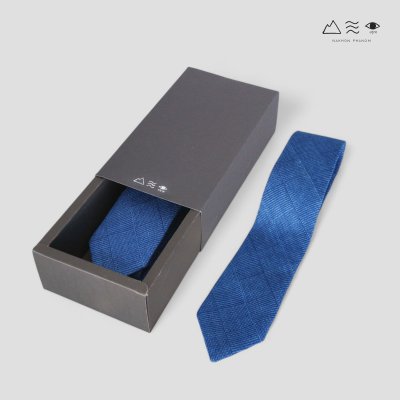 เนกไทผ้าทอมือย้อมคราม/ สีธรรมชาติ A 004