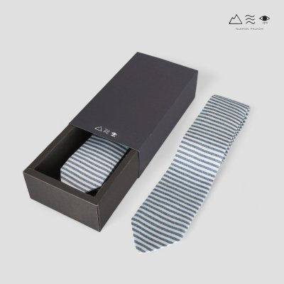 เนกไทผ้าทอมือย้อมคราม/ สีธรรมชาติ B 007