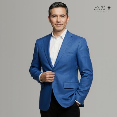 สูท ช ผ้าทอมือลายฟันปลา คราม 165 CM