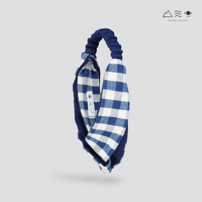 ผ้าคาดผมแบบไขว้ทอมือ ย้อมคราม 001