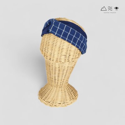 ผ้าคาดผมแบบไขว้ทอมือ ย้อมคราม