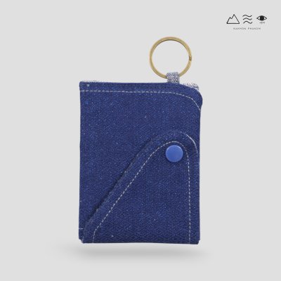กระเป๋าใส่บัตรผ้าฝ้ายทอมือ คราม