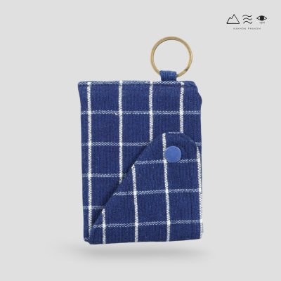 กระเป๋าใส่บัตรผ้าฝ้ายทอมือ คราม