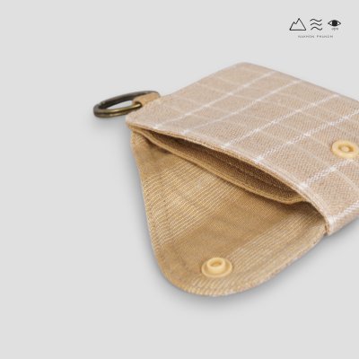 กระเป๋าใส่บัตรผ้าฝ้ายทอมือ เปลือกไม้