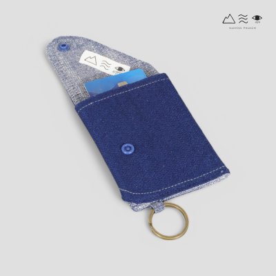 กระเป๋าใส่บัตรผ้าฝ้ายทอมือ คราม