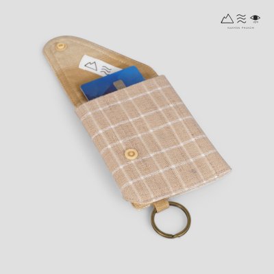 กระเป๋าใส่บัตรผ้าฝ้ายทอมือ เปลือกไม้ A