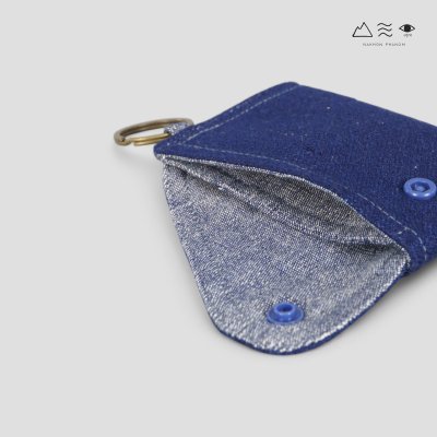 กระเป๋าใส่บัตรผ้าฝ้ายทอมือ คราม