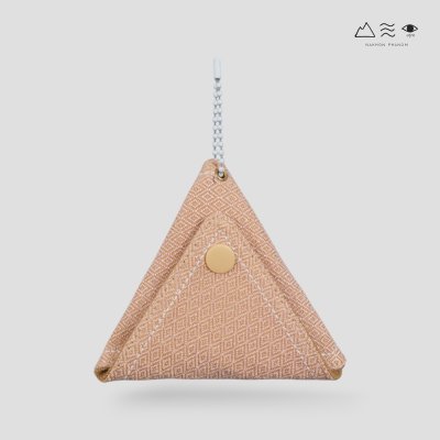 กระเป๋าใส่เหรียญ สามเหลี่ยม - เปลือกไม้
