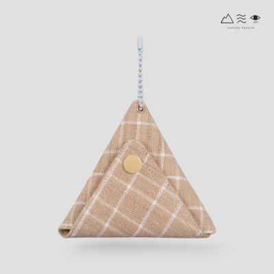 กระเป๋าใส่เหรียญ สามเหลี่ยม - เปลือกไม้