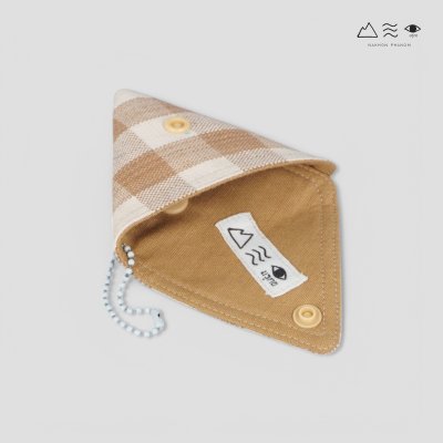 กระเป๋าใส่เหรียญ สามเหลี่ยม - เปลือกไม้