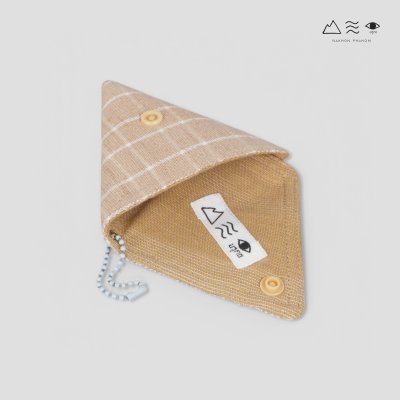 กระเป๋าใส่เหรียญ สามเหลี่ยม - เปลือกไม้