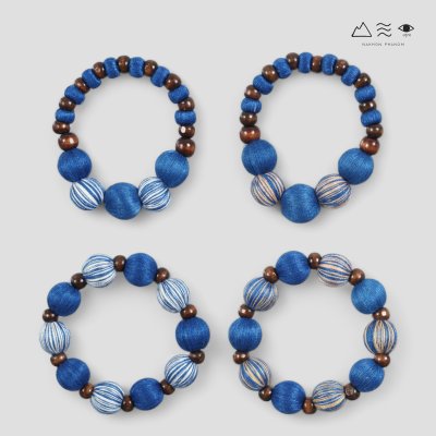 กำไลลูกปัดฝ้ายย้อมสีธรรมชาติ B