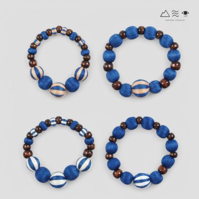 กำไลลูกปัดฝ้ายย้อมสีธรรมชาติ A