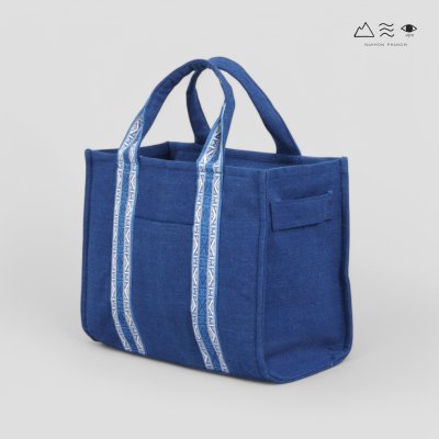 KHID  กระเป๋า Tote ผ้าคราม สายยกขิด - เล็ก